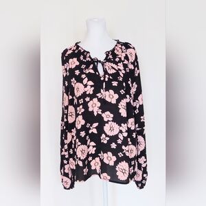 Social Standard by Sanctuary Womens Sz Medium Peasant Blouse Floral Long Sleeve